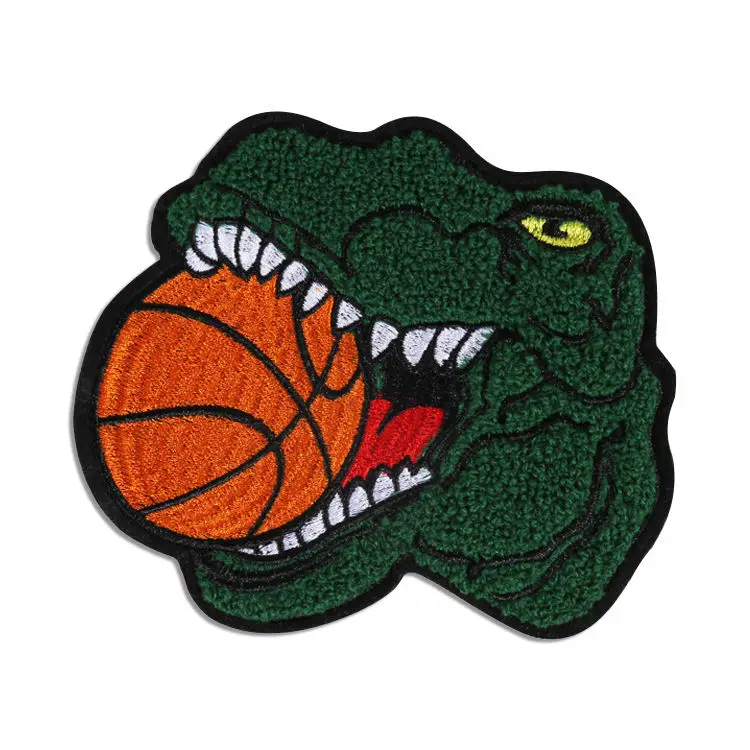 OEM Custom High Quality Wholesale Iron-On Tiger Towel Big Size Embroidery Chenille Patches