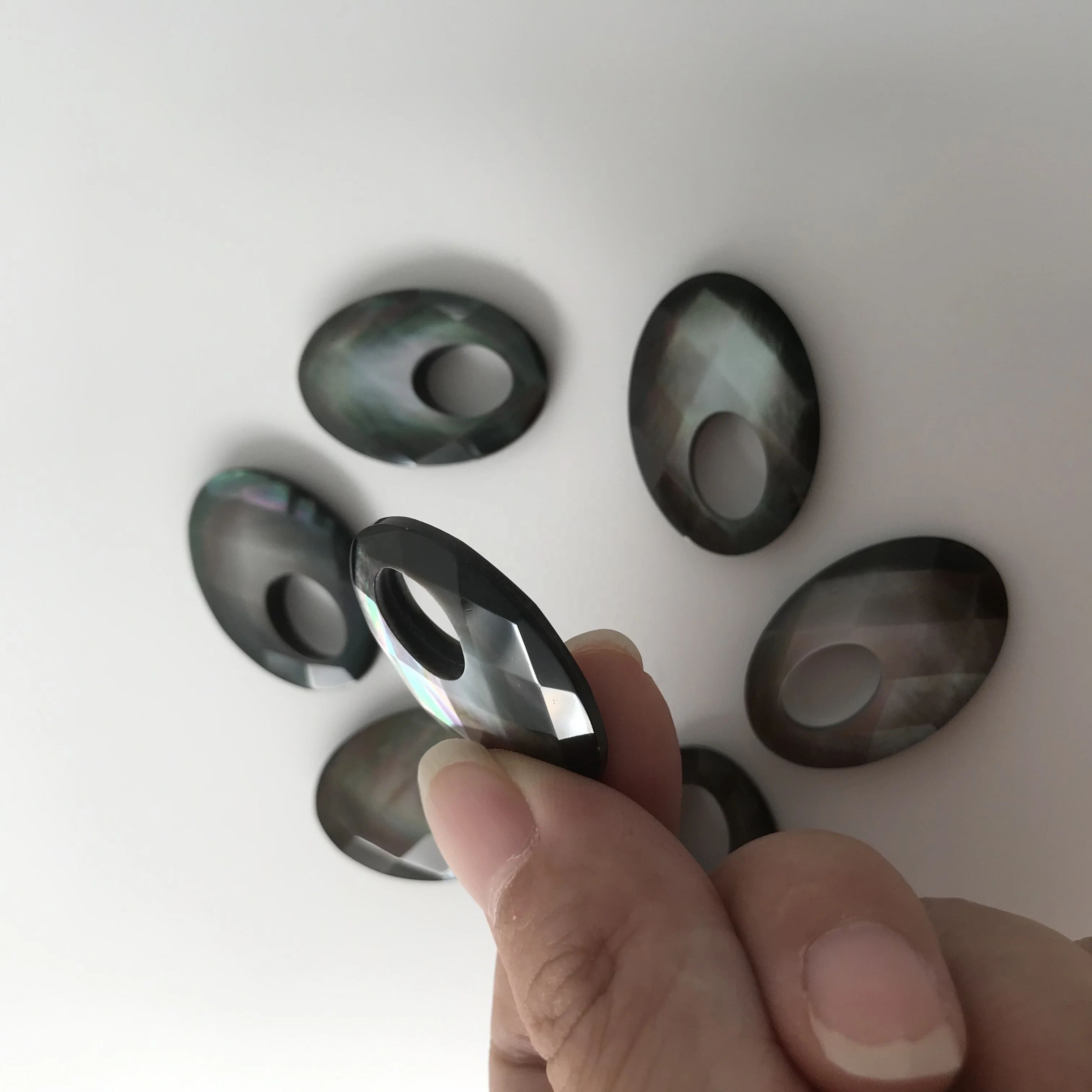 Natural White Mother Of Pearl Shell Charm Black MOP Shell Pendant for Jewelry Bracelet Necklace DIY