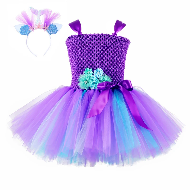 Fashion clothing kids clothes lovely girls mermaid party dress girls tutu dress set kids girl party dresses