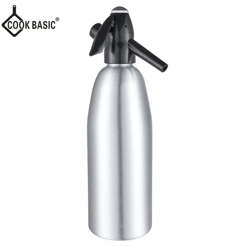 Optimal Products 1.0L Carbonated Siphon Water Soda Bottle Metal Disposable Soda Siphon