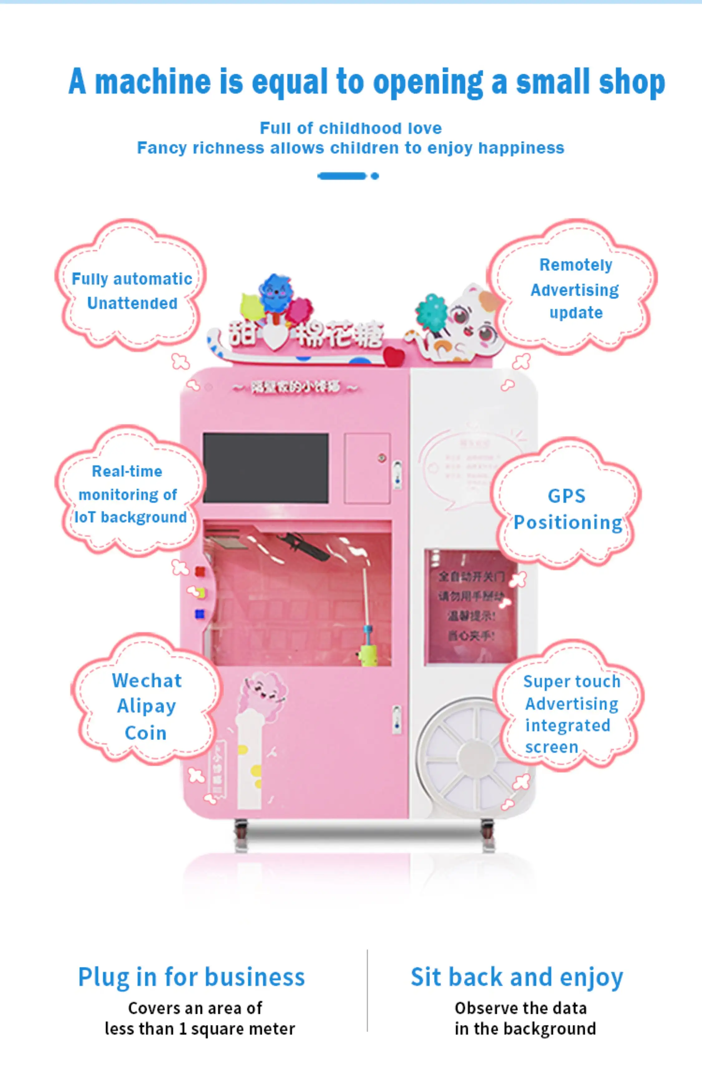 HEROVR New Condition Nostalgia Cotton Candy Marshmallow Vending Machine In Cinema