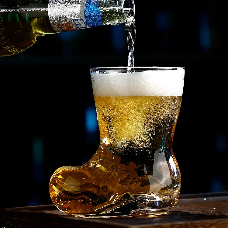 barware drinking glass beer cup funny boot shaped glasses verre 380ml unique pub barware beer boot glass