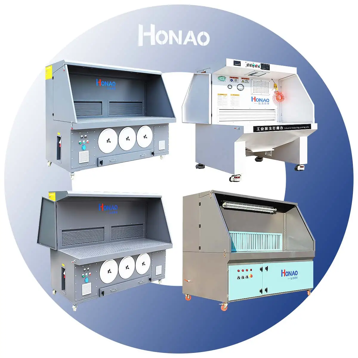 6kw High Efficiency Dust Equipment Cyclone Industrial Grinding Workbench Extraction System