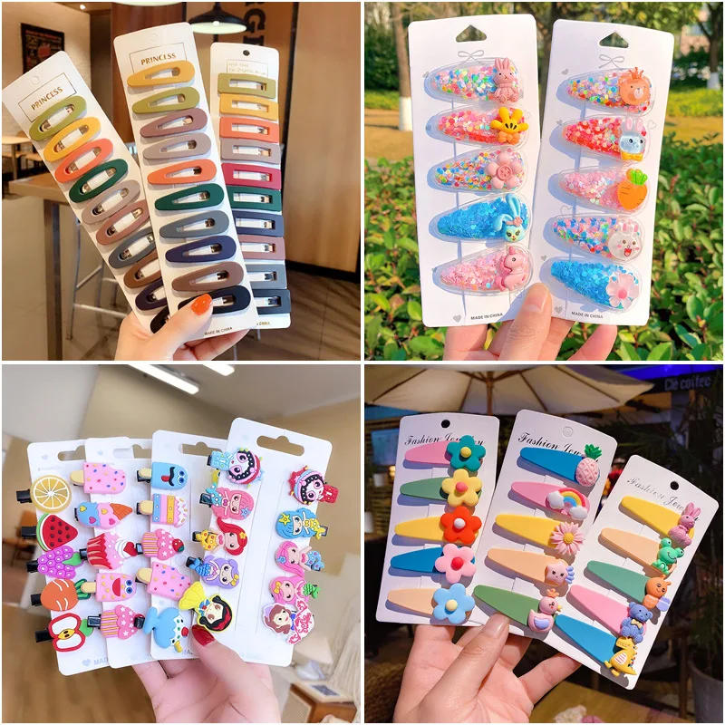 AOQI лидер продаж заколка для волос конфетных цветов пластиковая с мультяшным изображением утки зыбучими песками набор аксессуаров