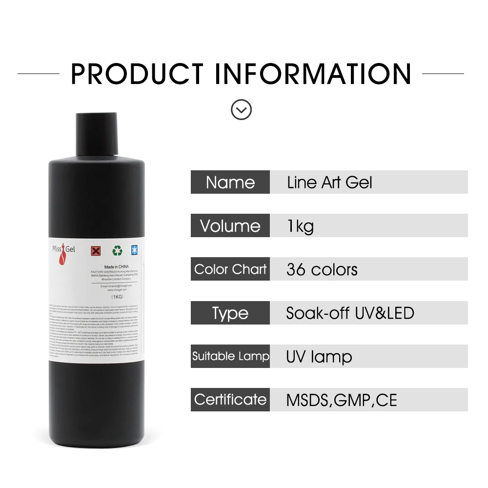 Bulk Line Art Gel Wholesale Custom Private Label Nail Supplies UV Gel Nail Painting Liner Gel Polish