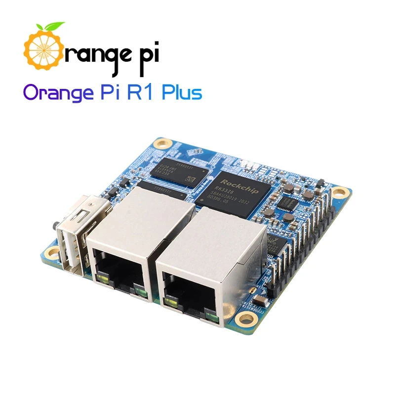 Orange Pi R1 Plus,Portable Travel Router SBC OpenWRT with Dual GbE,1GB Rockchip RK3328,Support Android 9/Ubuntu/Debian OS