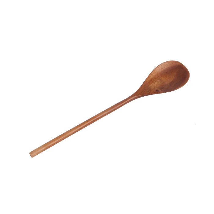 Customized Wooden Cooking Soup Spoon Round Long Handle Solid Wooden Spoons Set