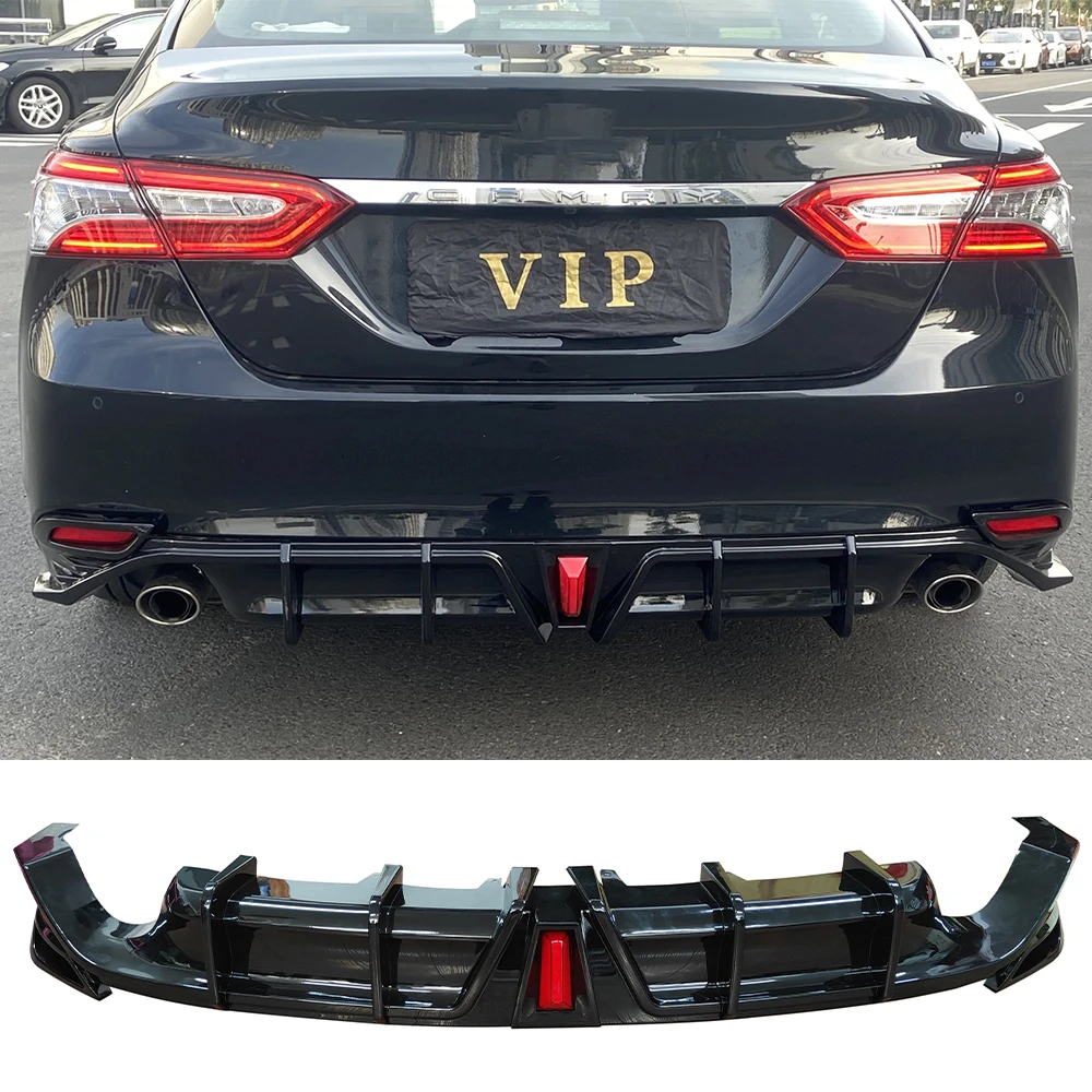 High Quality Rear bumper lip for TOYOTA CAMRY 2018-2021 gloss black diffuser spoiler car