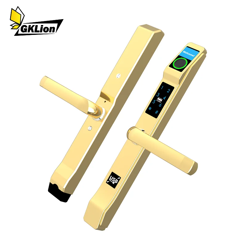 Smart door lock for double glass sliding door fingerprint digital lock for sun room