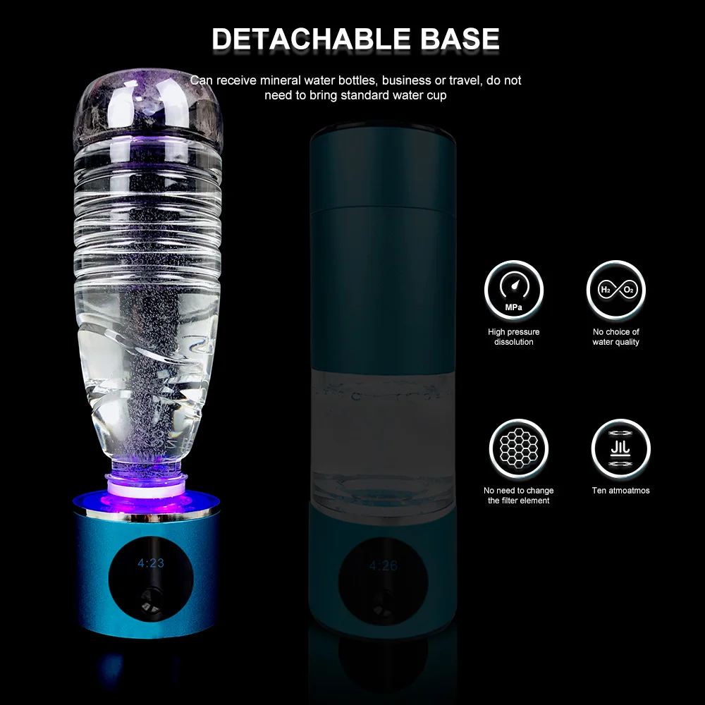 Suyzeko  Electrolytic Cell Portable Drinking Hydrogen Rich Water Bottle 230ml OEM Cup Power Battery Water Bottle