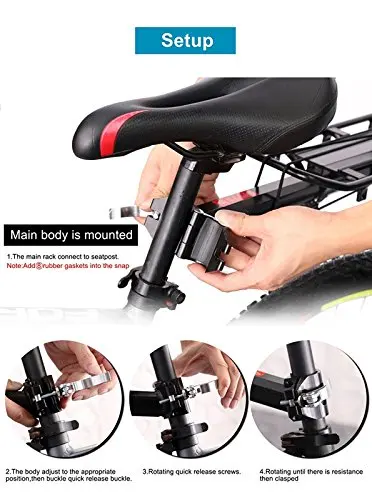 Black Alloy Bicycle Seat Post Frame Holder Rear Cargo Rack