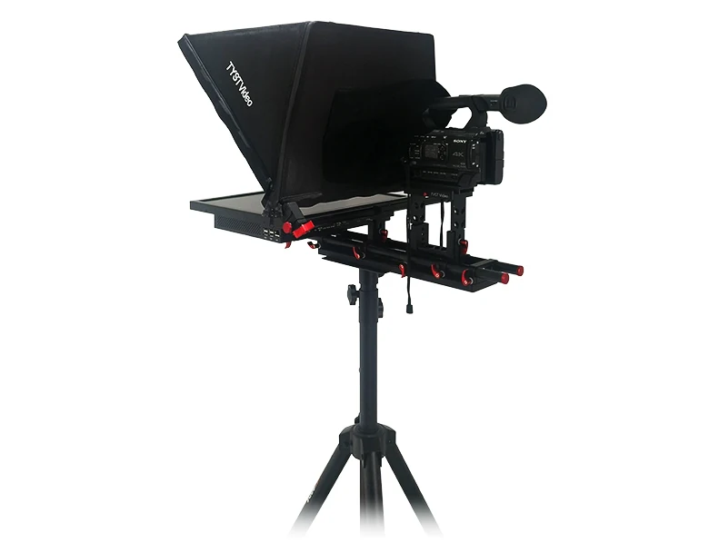 24M1-G1 24inch single screen built in prompter auto-mirror professional TVstudio equipment broadcast teleprompter tripod remoter