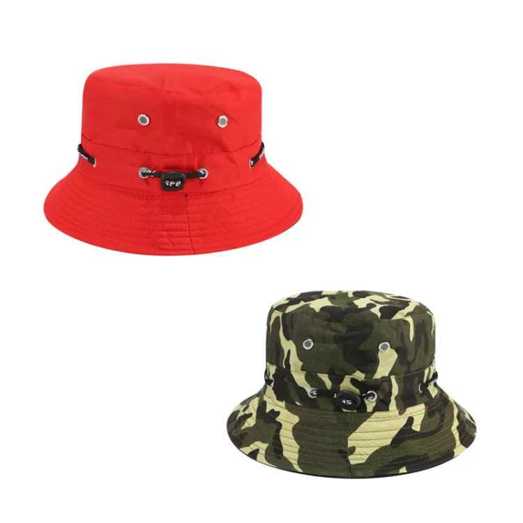 Wholesale Unisex Outdoor fisherman adult Red fisherman Plain Bucket hat