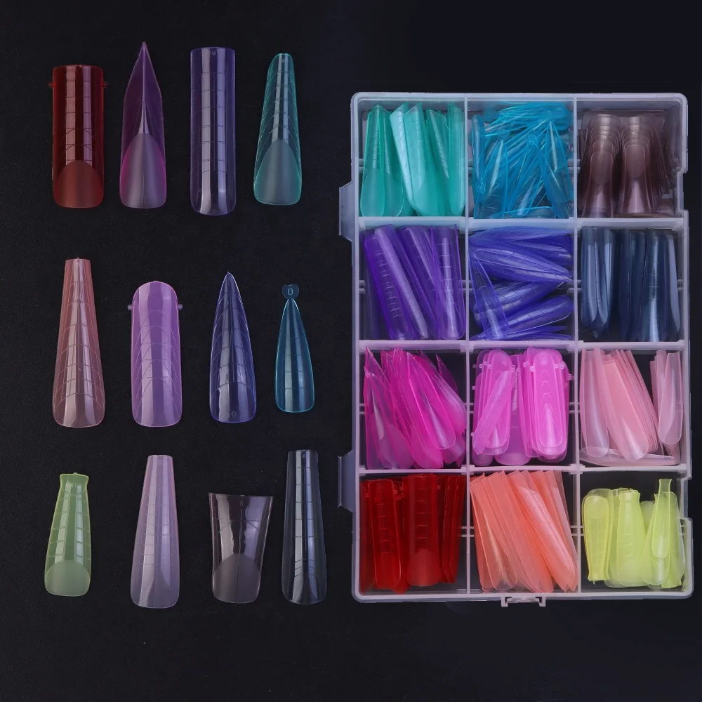 Gelsky Colorful Dual Form 12 Types Nail Extension 288Pcs Nail Dual Form