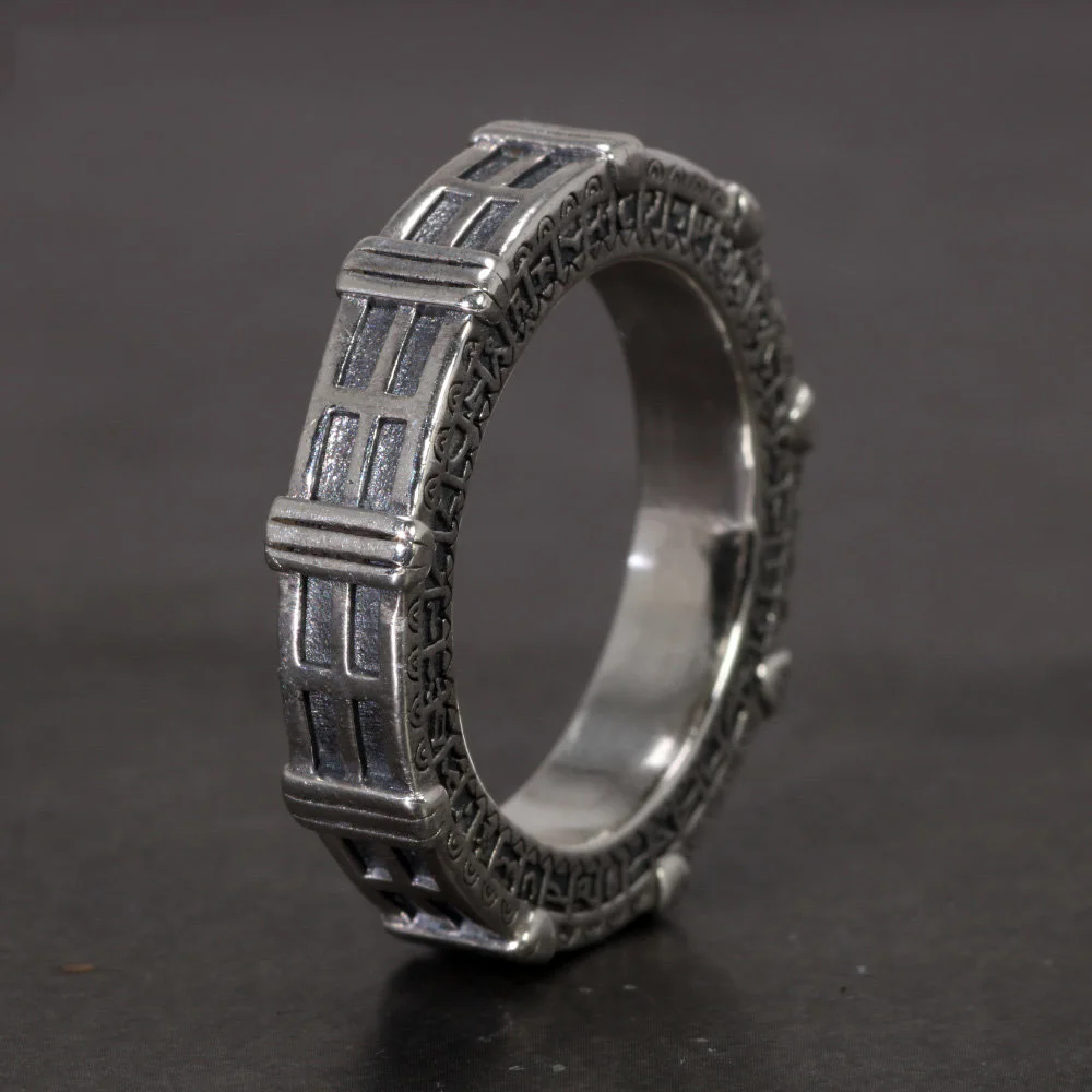 Real 925 Sterling Silver Stargate Rings for Fans Massive Transportation Device In Stranger Things TV Show Cosplay Christmas Gift