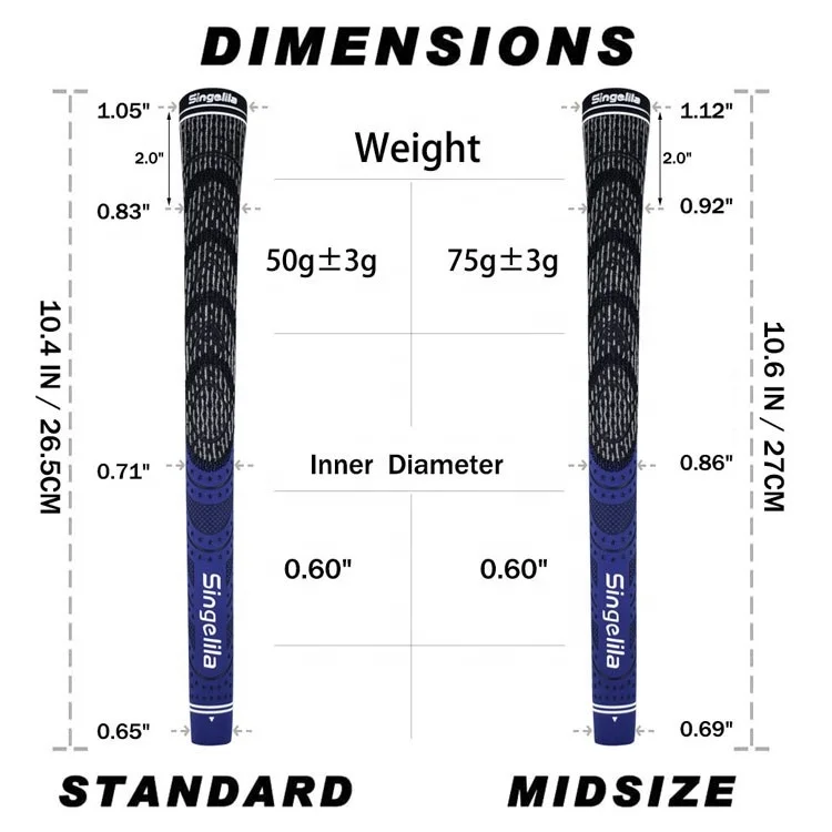 Factory Price Standard Midsize Wood Iron OEM Custom Logo Golf Rubber Cord Grip Golf Club Grips Golf Grip