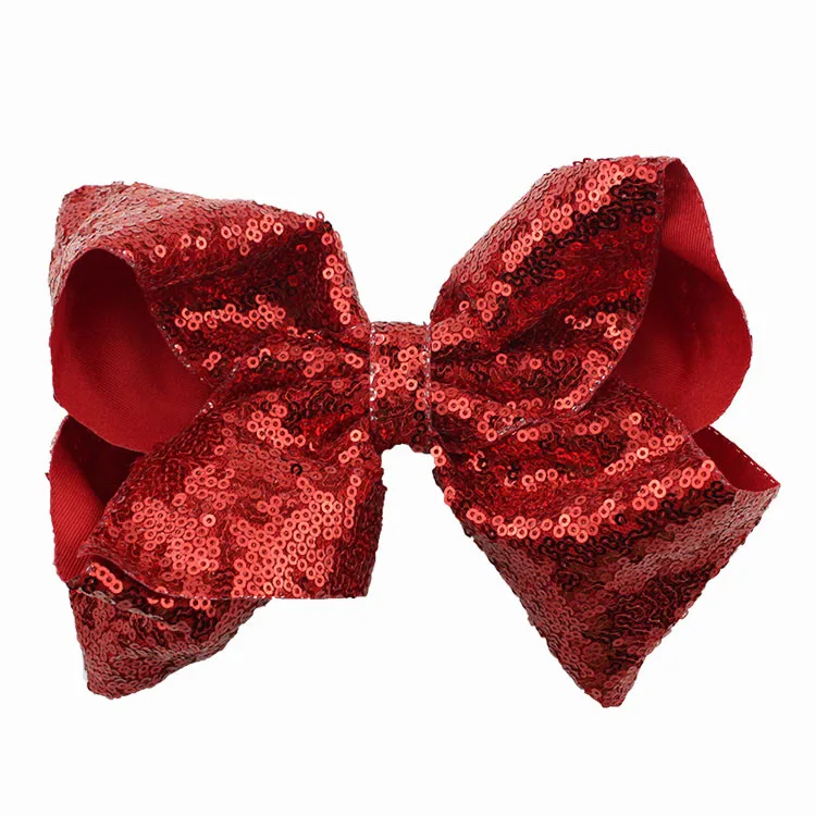  JOJO hair bows for girls 8inch Sequin bow hairpin 18 colors optional Teen girl