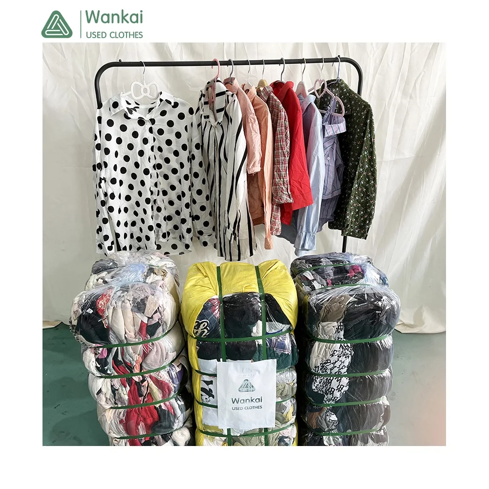 CwanCkai Fashion Quality A Grade Used Clothes Bales For Women, Popular 45-100 Kg Second Hand Blouse Ball Singapoure