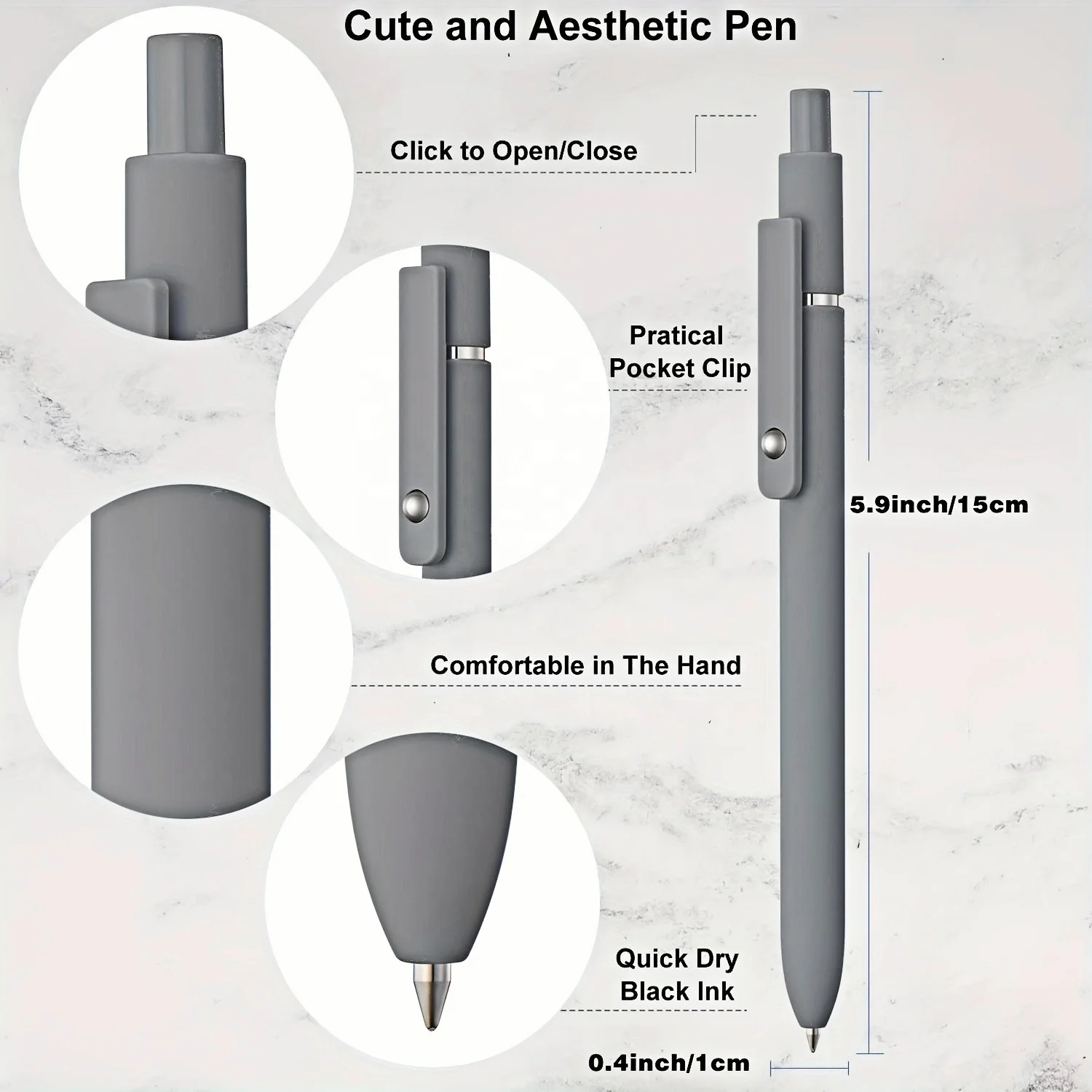 0.5cm 5 Color Ballpoint Pen Fine Nib Smooth Writing Pen Retractable Gel Pen Suitable for Office School Supplies