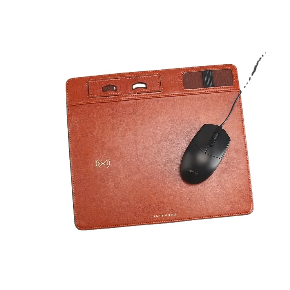 Multi-functional wireless charging mouse pad waterproof and non-slip creative mobile phone stand desk storage game mouse pad