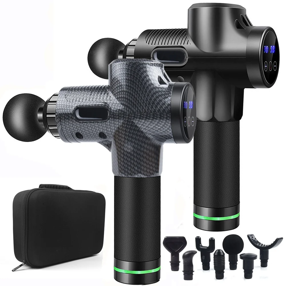 Deep Muscle Massage Gun Relax Portable Fascia Gun Machine LCD Display Percussion Massage Body Massager 30-Speed Control