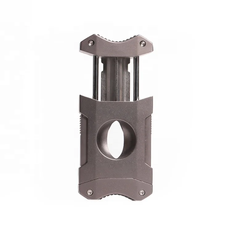 New Design V-shape Stainless Steel Portable Cigar Cutter with gift box