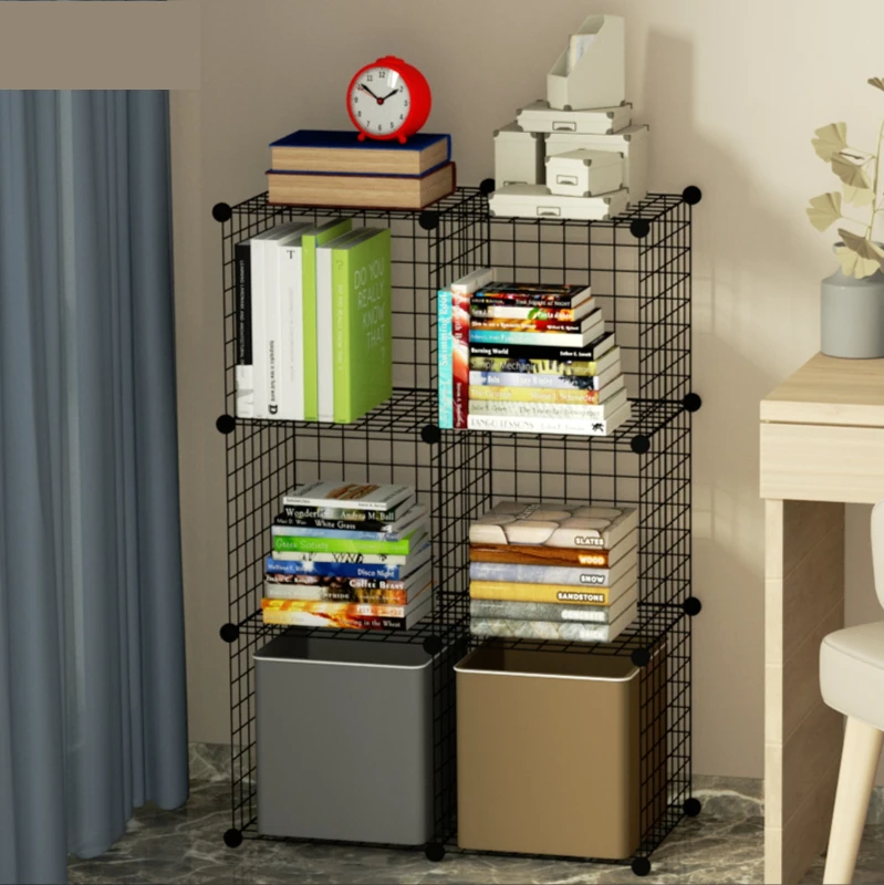 Кубик для домашнего хранения Smart-Furn, сделай сам, металлическая проволочная сетка, пластиковая модульная книжная полка, органайзер, решетка из проволоки, стеллаж для детей