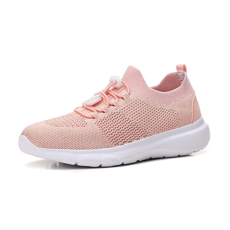 Factory Direct Sales Breathable Jogging Casual Sports Shoes Flying Woven Upper women Sock Shoes