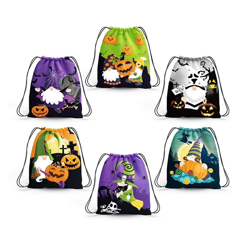 Halloween Drawstring Bags Party Gnome Candy Bundle Mouth Backpack Decorated Gifts Bag Sack Draw String Pocket Pouch  Festive