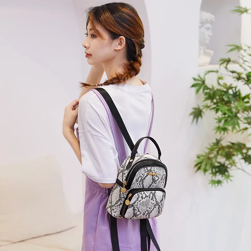 2022 Mini Backpack Purse Cute Cow Print Pu Leather Zipper Bag Girls Ladies Travel Shoulder Bag Women Backpack for Work