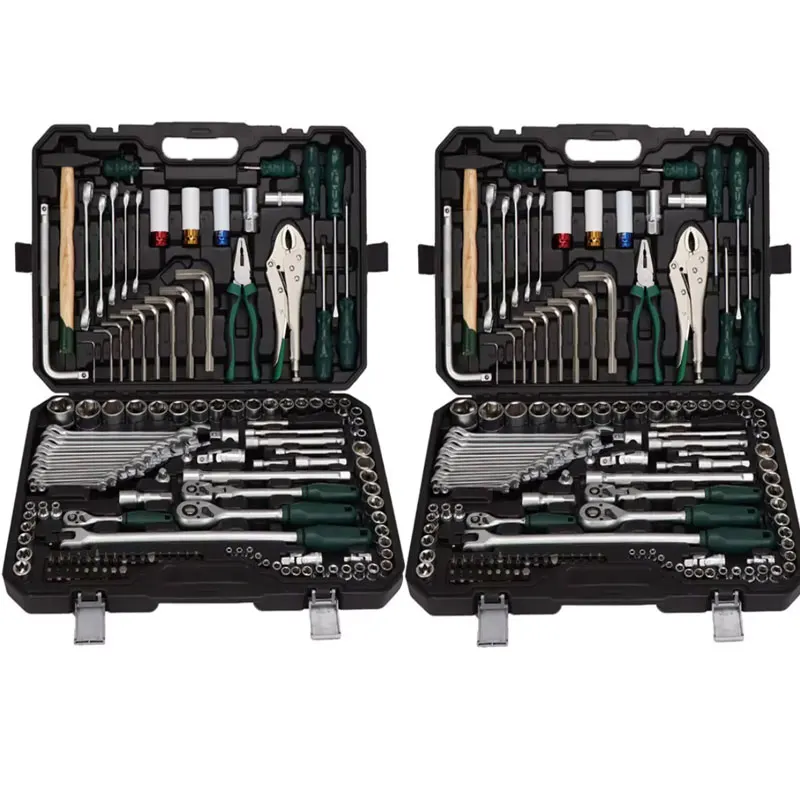 142+2 Auto Repair Toolbox Hand Tool Set 144 PCS Socket 72 Teeth Ratchet Wrench Screwdriver Bits OEM & ODM Supported