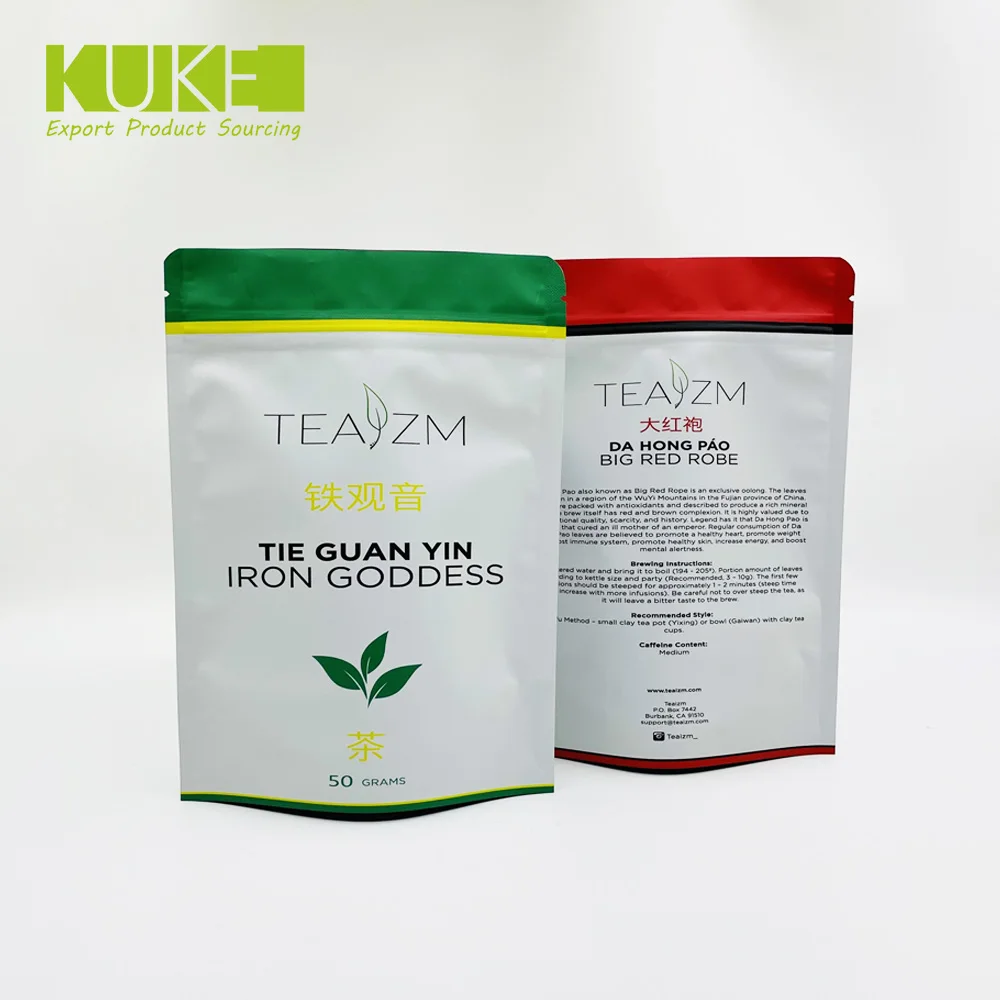 Custom resealable clear window herb powder stand up ziplock packing pouch spices seasoning packaging bag with label