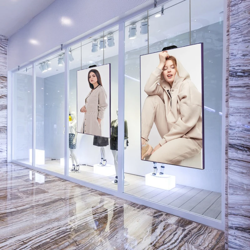 43 Inch Semi-outdoor Poster AD Players Window Facing Hanging Display LCD TV Screens Digital Signage