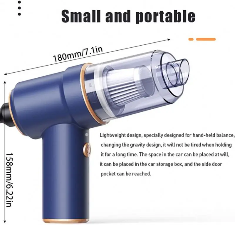 3 in 1 Vacuum Cleaner Wireless Handheld mini vacuum,8000PA High Power with USB,Portable Handheld Car Vacuum Cleaner