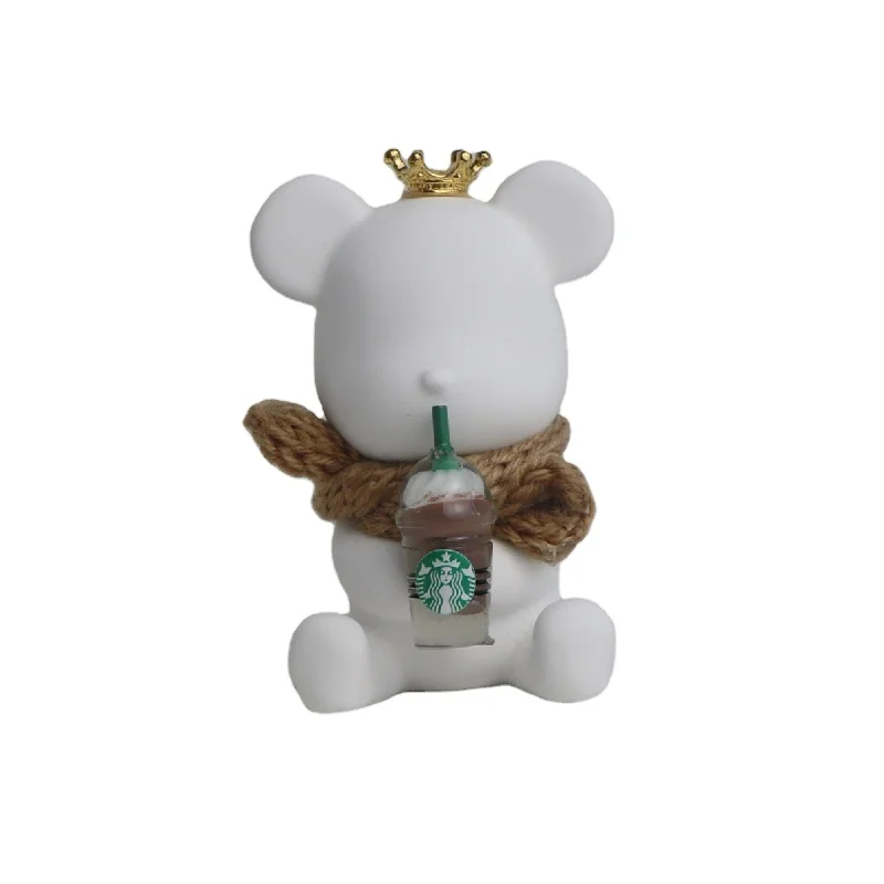 Hand-made brown cup bear ceramic car decoration cute bear essential oil perfume perfume diffuser air freshener ventilation