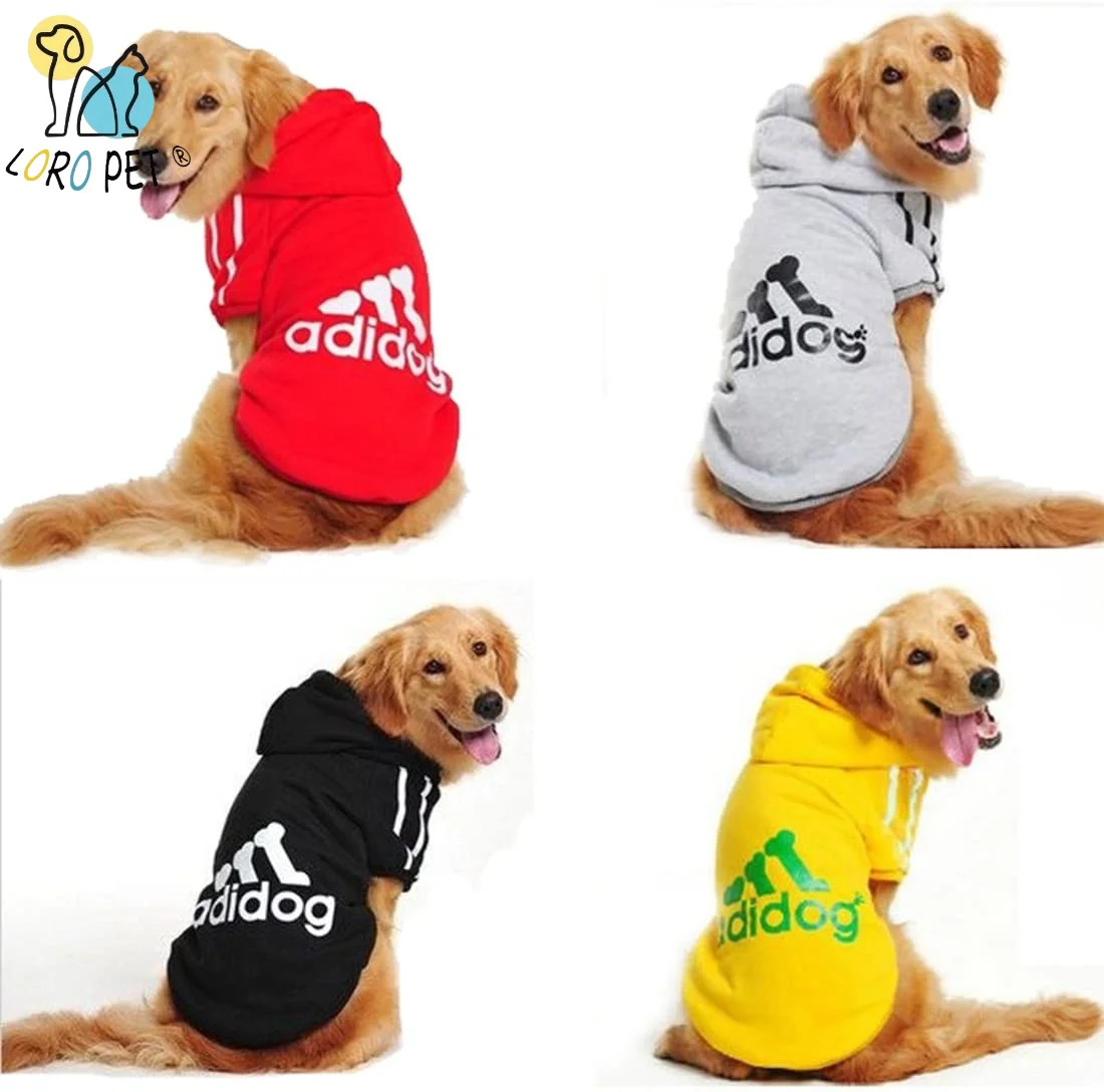 Оптовая продажа зимнее теплое хлопковое пальто adidog футболка для собаки однотонная толстовка одежда домашних животных больших