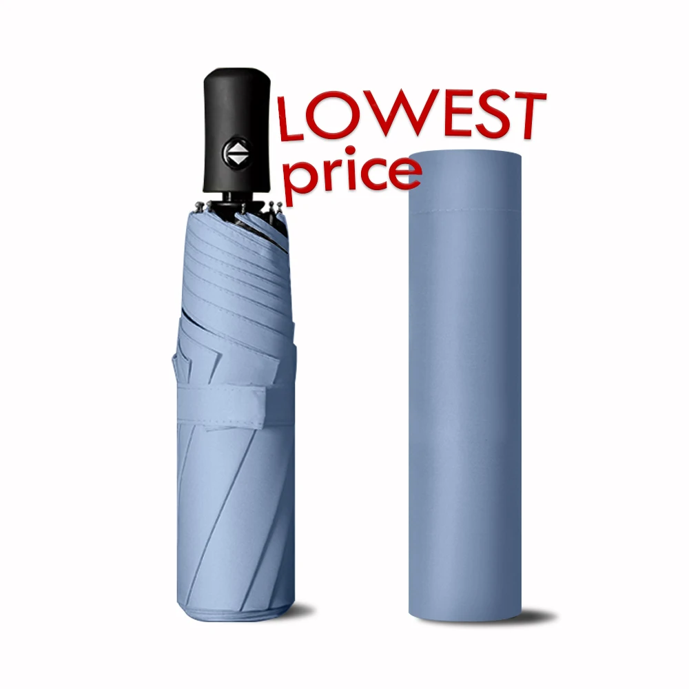 Windproof Strong Frame Automatic Three Folding Custom Advertising Umbrella with Logo