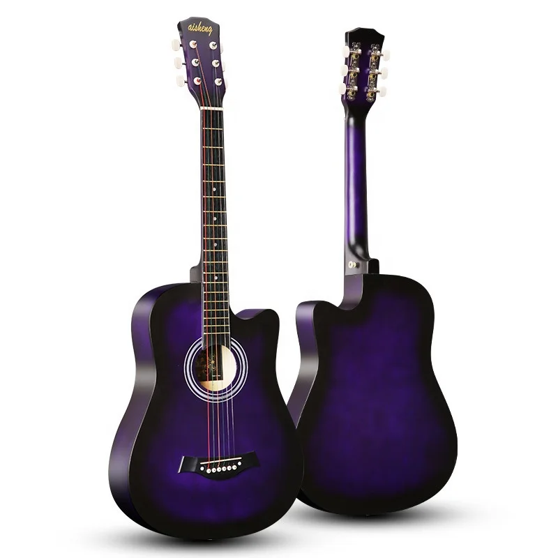 Basswood 38 inch purpling general guitar for beginners students