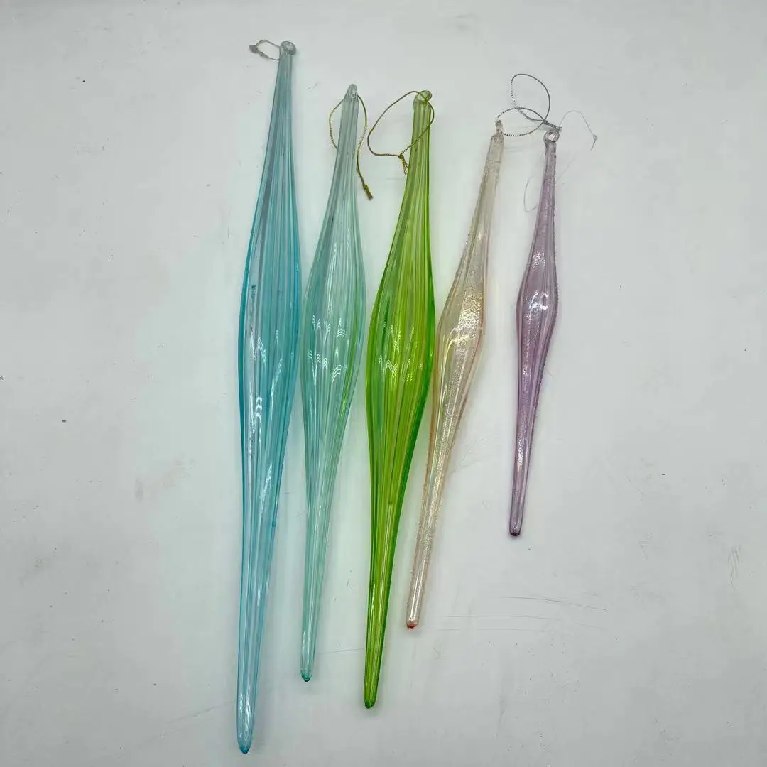 Factory direct sale multicolored glass icicles Murano Christmas ornaments