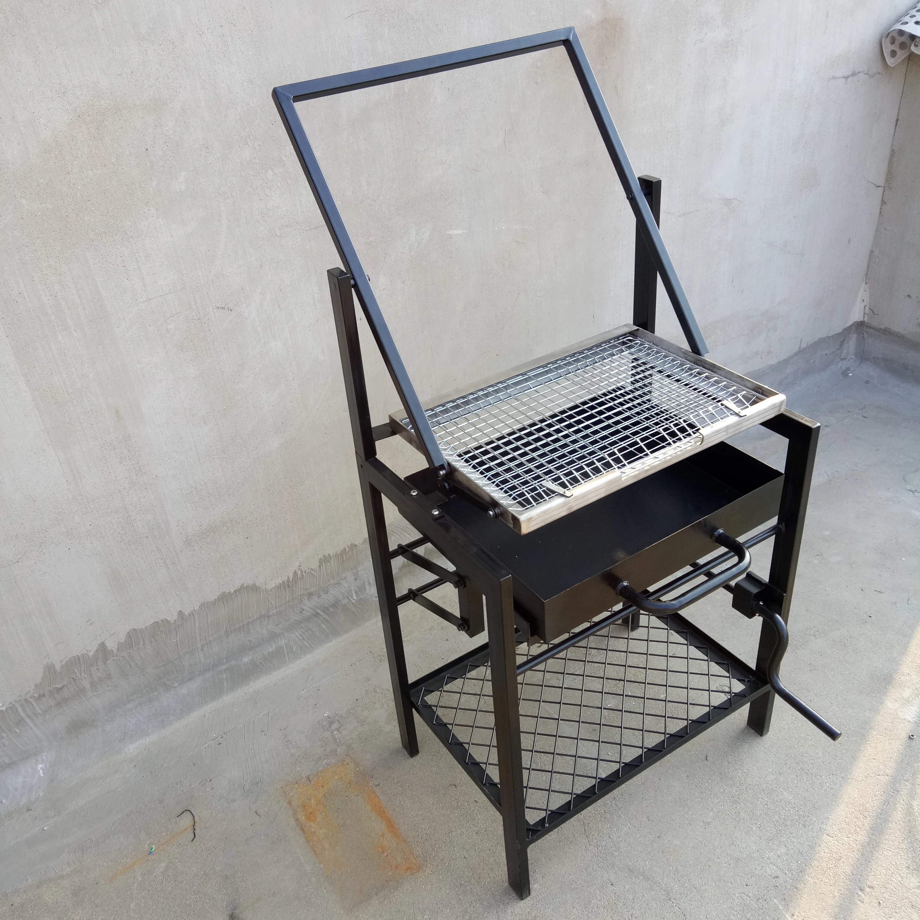 BBQ Basket Grilling Net Flip Grill Charcoal Grills Iron 90X60X180CM Powder Coating Not Coated,powder Coated