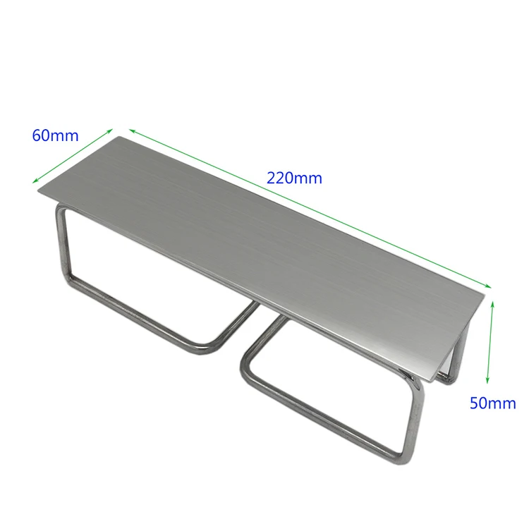 Stainless steel bench rack three-piece steel wire high-low display rack Metal shoe bag display rack