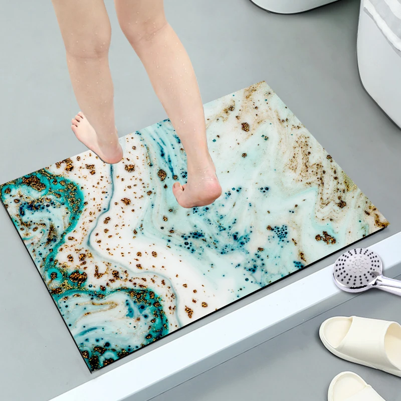 Factory Price Non Slip Quick Drying Diatomite Super Absorbent Bath Floor Mat Foot Bathroom Mats Diatomite Rugs Carpets