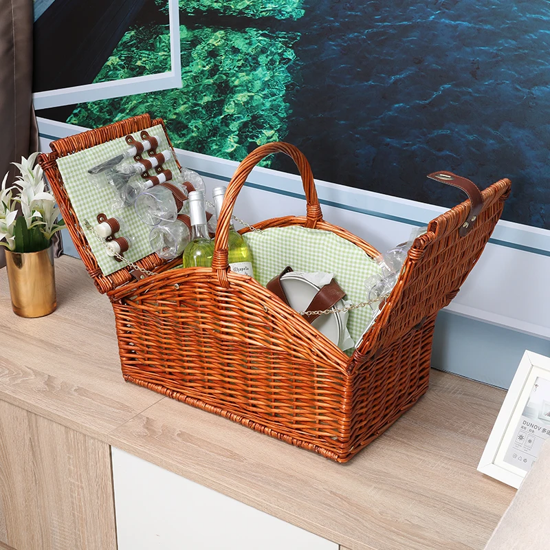 Superior Quality China Wicker Picnic Baskets With Lid And Handle