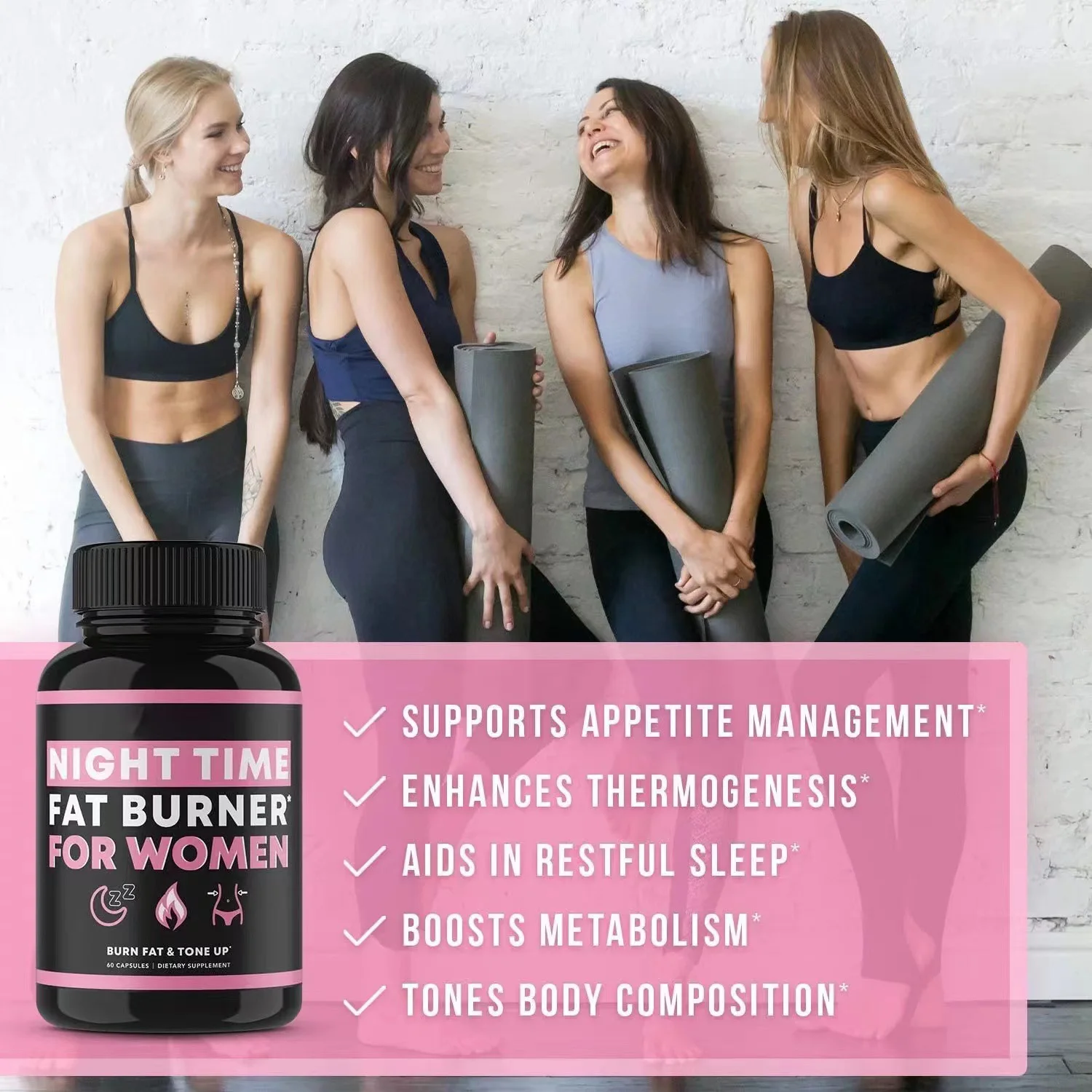 Fat Burner Capsules Weight Loss Enhances Athletic Performance Promotes Muscle & Bloating Relief Diet Capsules for Women