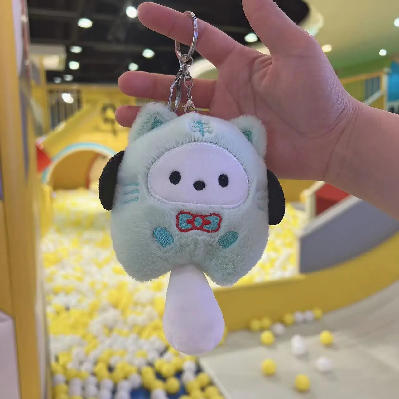 High Quality Cartoon HK KT Cat Kitty Cinnamonroll Kuromi Melody  Keychain Plush Keyring Anime Bag Accessories Bag Ornament