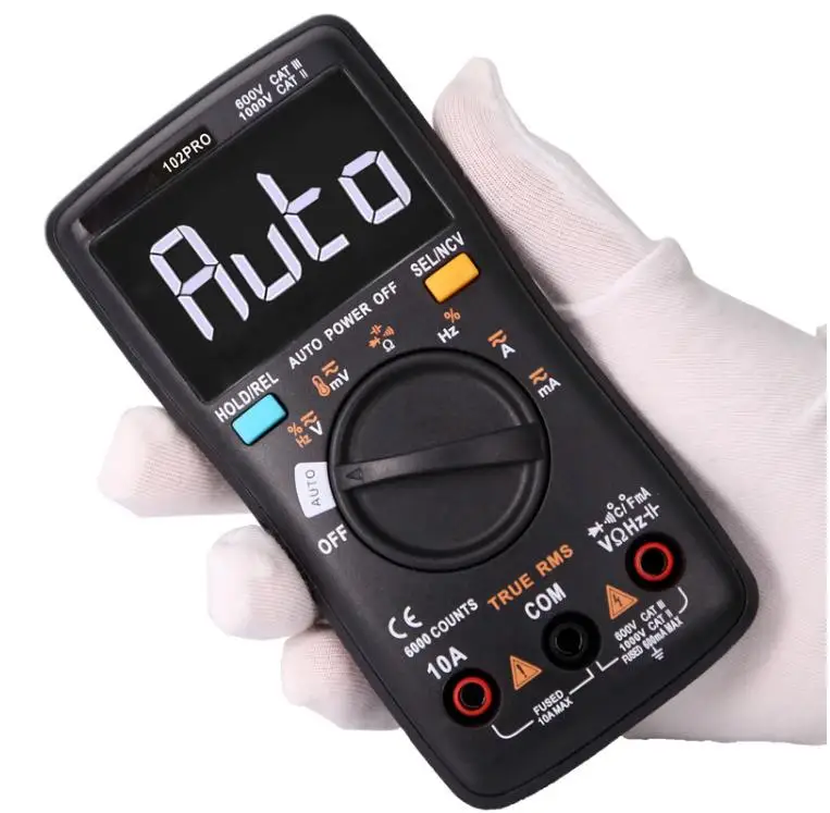 RM102Pro Digital Multimeter 6000 Counts Auto Back Light AC/DC Voltmeter Transistor Tester