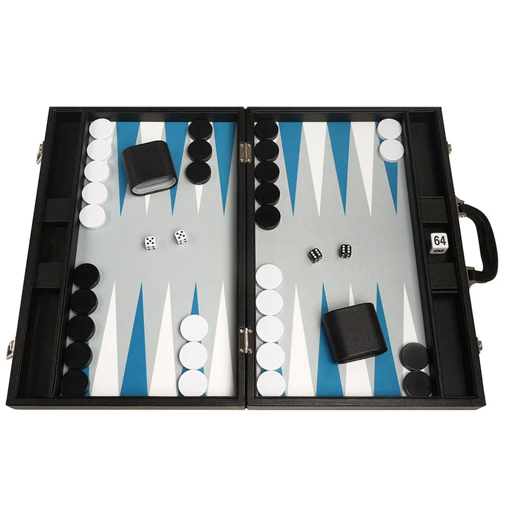 Customized Luxury Board Game Case Leather Backgammon Set with small medium and large specifications