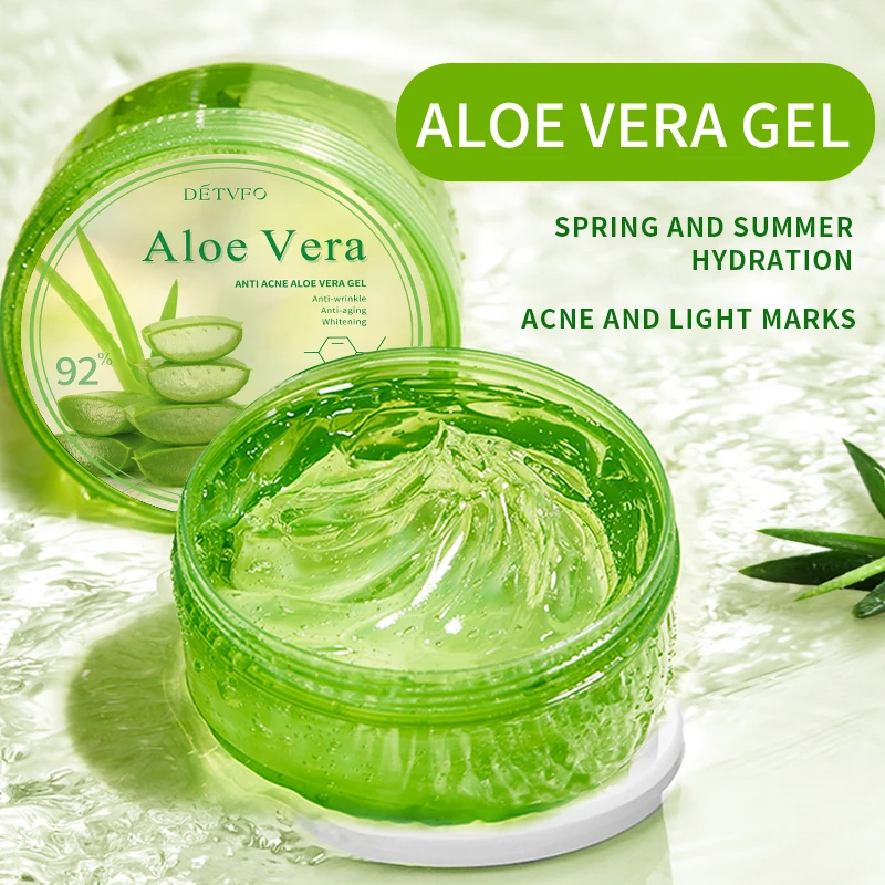 Private Label Skin Lightening Smoothing Gel Aloe Vera Moisturizer Face Care Natural Organic 92% Pure Aloe Vera Gel For Face Care
