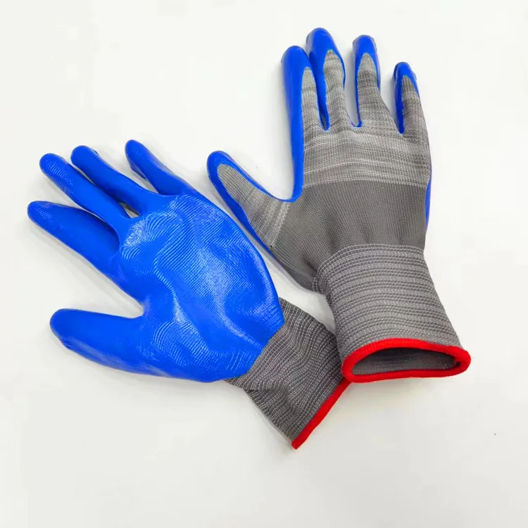 New Super Quality Nitrile Coated Gloves Safety Non Slip Work Gloves 13G Polyester Nitrile Dipped Gants Guantes De Nitrio