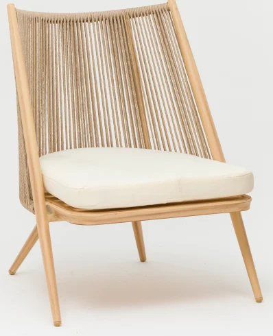 Customized Outdoor Furniture Aluminium Wooden Look  Balcony Rope Popular Chair